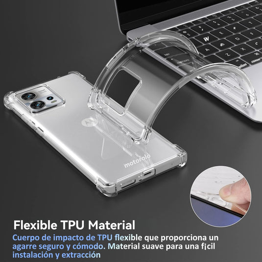 Motorola Moto Edge 30 Fusion/Moto S30 Pro - AirPillow Cushion Transparent Soft Clear TPU Four Corners Protective Case