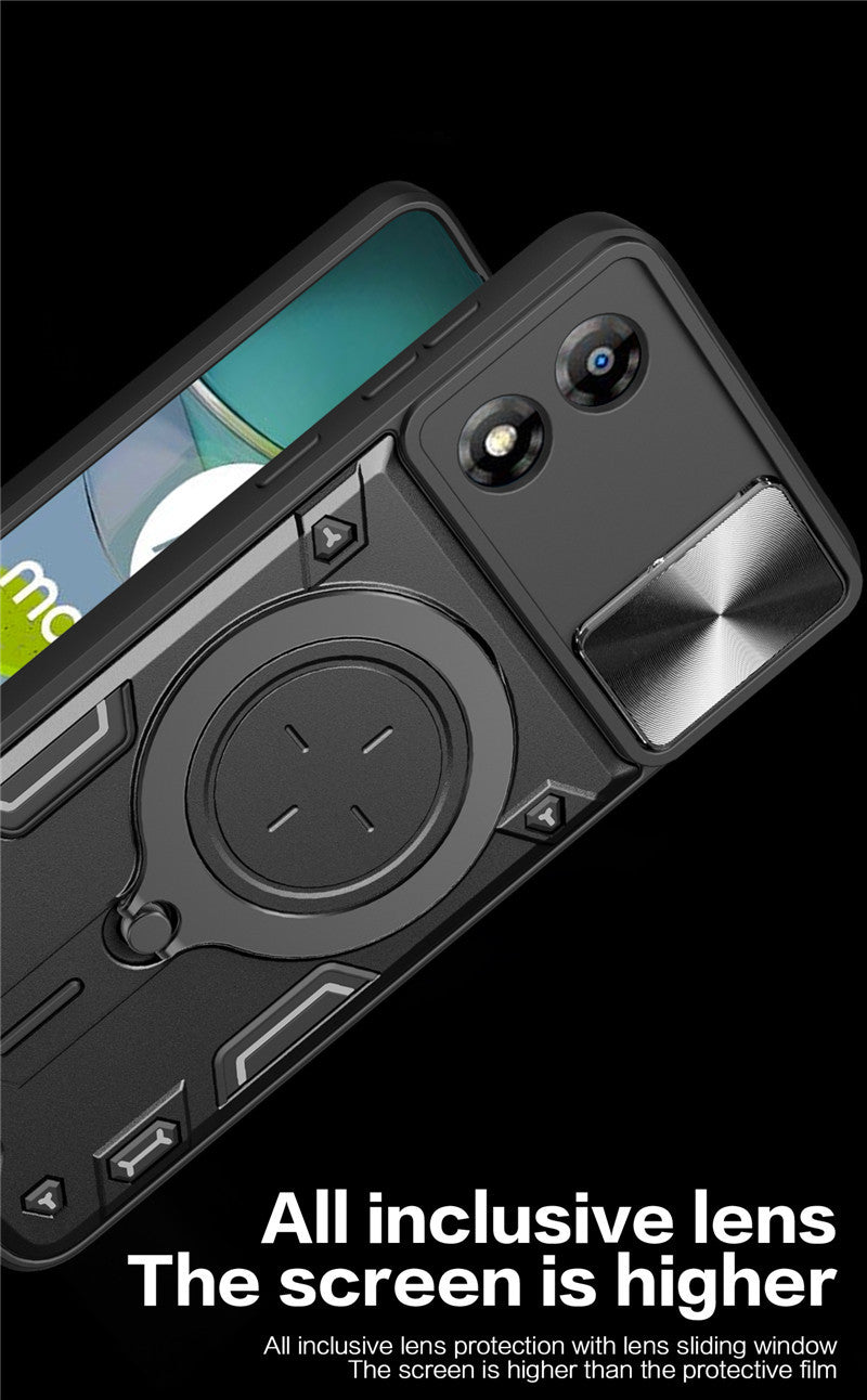 Cargue la imagen en el visor de la galería, [Ring Rotating Stand][Camera Lens Cover] Motorola Moto E13 - Shield Shockproof Rugged Heavy Duty Case
