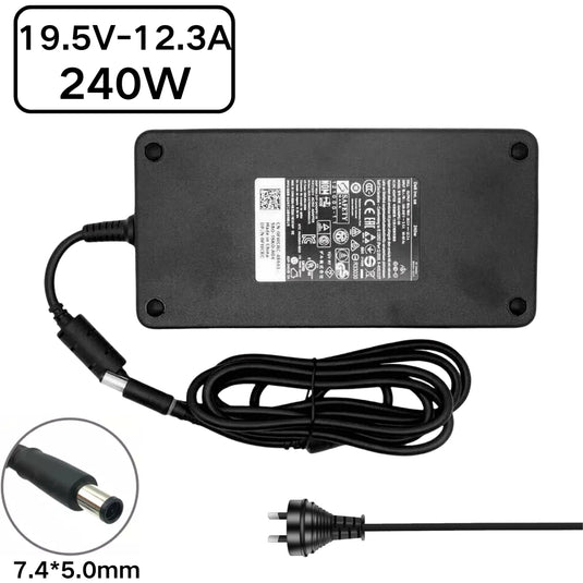 [240W/19.5V-12.3A][7.4*5.0] Dell Alienware X15 R1 M15 M17x M18x y Precision M6600 M6700 M6800 Adaptador de corriente CA Cargador de pared para computadora portátil (enchufe AU)