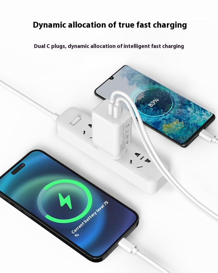 Chargez l&#39;image dans la visionneuse de la galerie, 65W Max PD Dual USB-C Port iPhone 16 Wall Travelling Charger Adapter - (SAA Approved/AU Plug)
