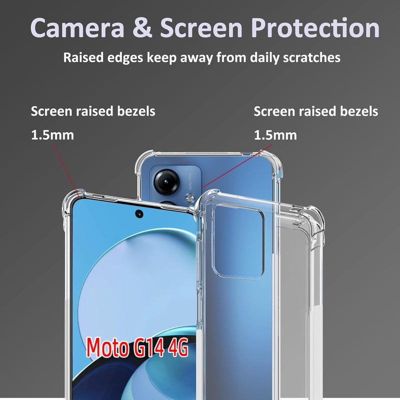 Cargue la imagen en el visor de la galería, Motorola Moto G14 - AirPillow Cushion Transparent Soft Clear TPU Four Corners Protective Case
