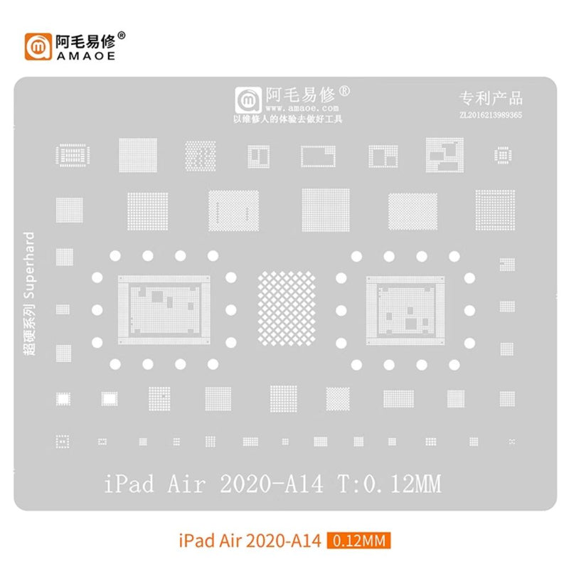 Chargez l&#39;image dans la visionneuse de la galerie, [Amaoe] [Stencil] BGA Reballing Solder Paste Stencil For iPad/iPad2/3/4/5/Air 2/PRO/iPad mini 1/2/3/4/ Soldering Mesh - Polar Tech Australia
