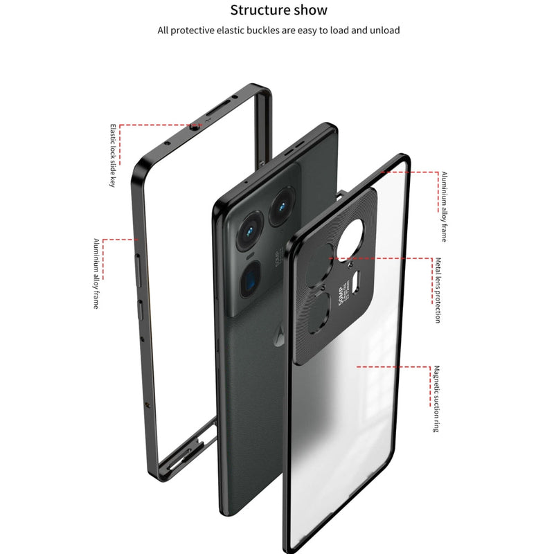 Cargue la imagen en el visor de la galería, Motorola Moto X40 - Metal Frame Magnetic Shockproof Protective Case
