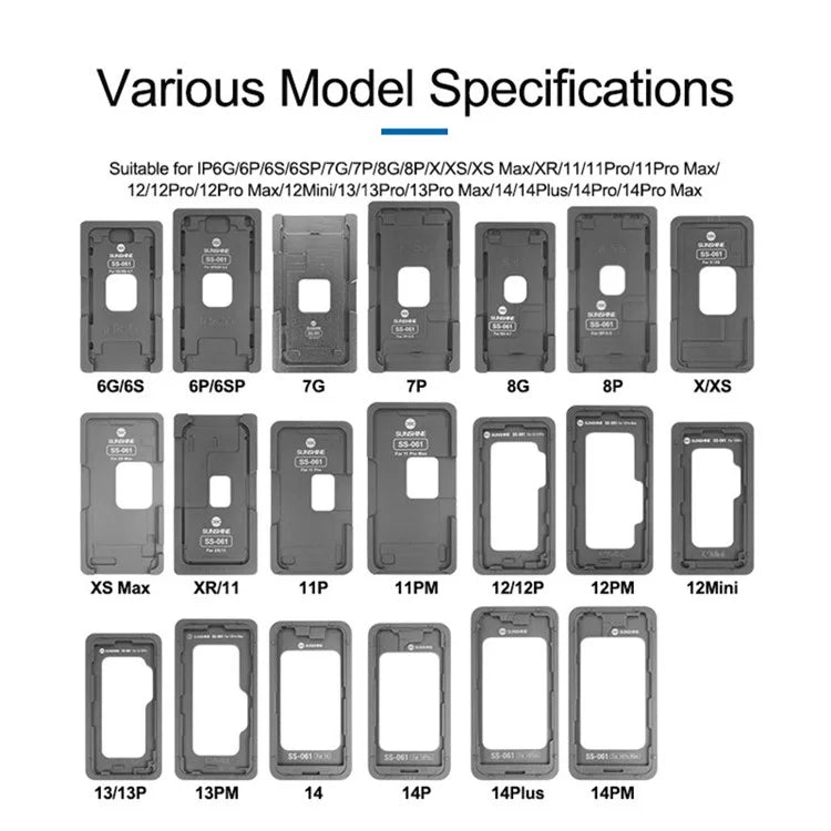 Cargue la imagen en el visor de la galería, [SS-061] SUNSHINE iPhone Series LCD Screen Positioning Mold – Compatible with iPhone 6 to 14 Pro Max
