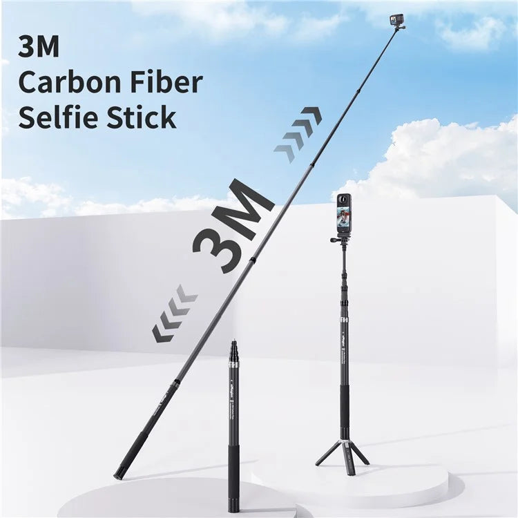 Chargez l&#39;image dans la visionneuse de la galerie, [3M Super Long] AMAGISN 3m Carbon Fiber Selfie Stick Sports Camera Extension Pole for Insta360 / DJI / GoPro
