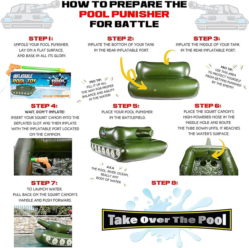 Load image into Gallery viewer, Pool Punisher Inflatable Toy Tank: Unleash Aquatic Mayhem
