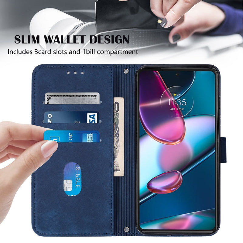 Cargue la imagen en el visor de la galería, [With Shoulder Strap] [With Card Slot] Motorola Moto G Play 2023/G Power 2022 - PU leather Crossbody Wallet Style Shockproof Phone Case
