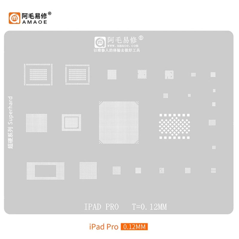 Chargez l&#39;image dans la visionneuse de la galerie, [Amaoe] [Stencil] BGA Reballing Solder Paste Stencil For iPad/iPad2/3/4/5/Air 2/PRO/iPad mini 1/2/3/4/ Soldering Mesh - Polar Tech Australia
