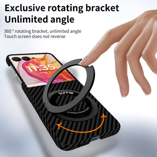 [360° Rotating Bracket] Motorola Razr 50/Ultra - Carbon Fiber Style MagSafe Magnetic Shockproof Protective Case