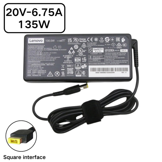 [20 V-6,75 A/135 W] [carré jaune] Lenovo IdeaCentre & Thinkpad & Legion Gaming ordinateur portable adaptateur d'alimentation secteur chargeur