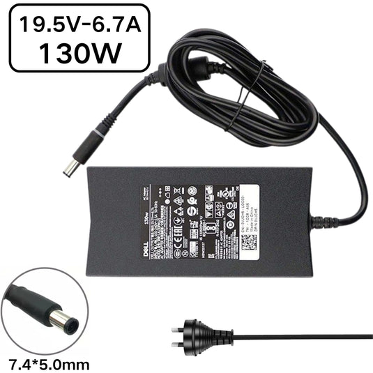 [130W/19.5V-6.7A][7.4*5.0] Dell Alienware Vostro Gaming Workstation Laptop Barrel Adaptador de corriente CA Cargador de pared para computadora portátil (enchufe AU)