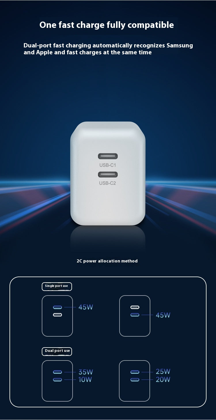 Cargue la imagen en el visor de la galería, 65W Max PD Dual USB-C Port iPhone 16 Wall Travelling Charger Adapter - (SAA Approved/AU Plug)
