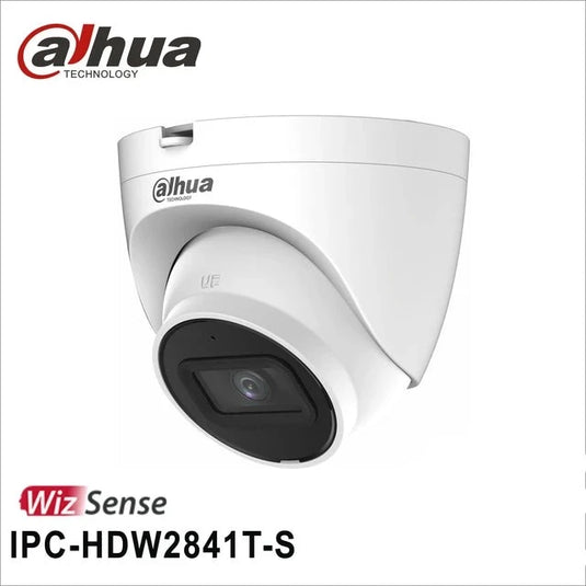 [HDW2841T] Dahua 8MP PoE Turret Eyeball Dome Built-in Mic IP Camera - Polar Tech Australia