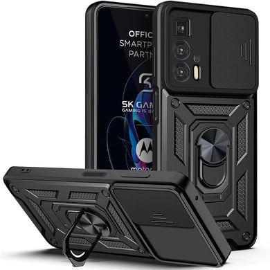 [Magnetic Ring Kickstand][Camera Cover] Motorola Moto Edge 20 Pro - Shield Shockproof Rugged Heavy Duty Case