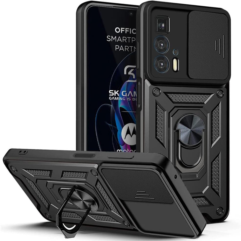 Chargez l&#39;image dans la visionneuse de la galerie, [Magnetic Ring Kickstand][Camera Cover] Motorola Moto Edge 20 Pro - Shield Shockproof Rugged Heavy Duty Case
