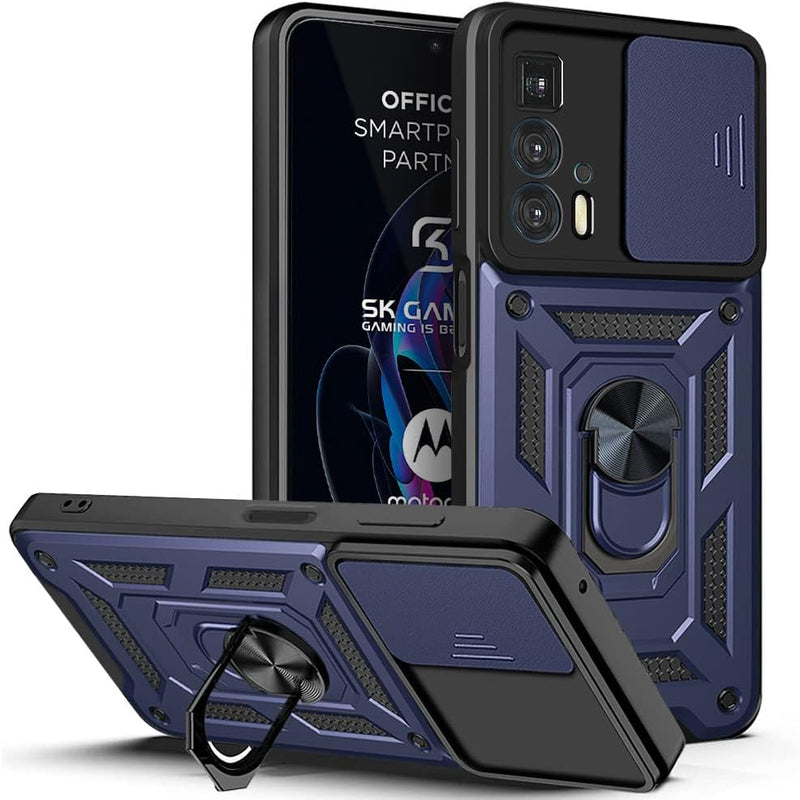 Chargez l&#39;image dans la visionneuse de la galerie, [Magnetic Ring Kickstand][Camera Cover] Motorola Moto Edge 20 Pro - Shield Shockproof Rugged Heavy Duty Case
