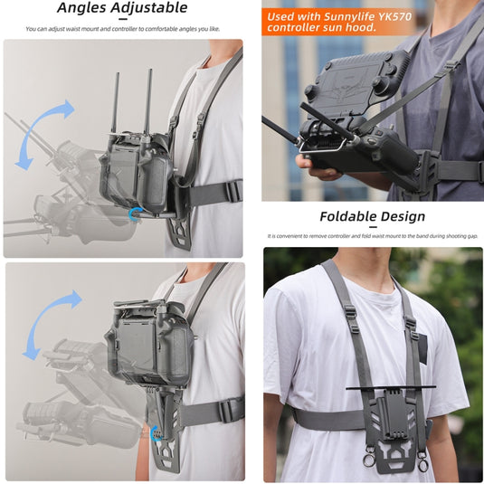 Sunnylife Waist Support Bracket &  Chest Strap for DJI RC Plus: Hands-Free Control