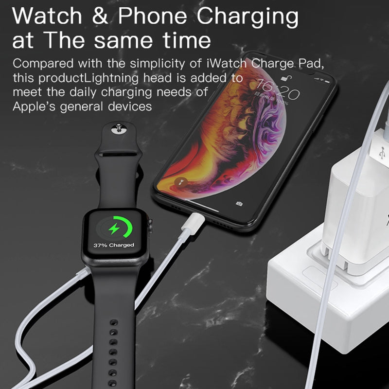 Cargue la imagen en el visor de la galería, [CA70] Yesido 2 in 1 Apple Watch Magnetic Wireless Charger Cable &amp; USB To Lightning Cable - Polar Tech Australia
