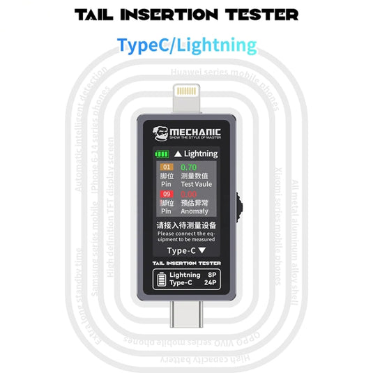 [T-824] Diagnostic de détection automatique mécanique pour les appareils à port Apple Lightning et Andriod Type-C