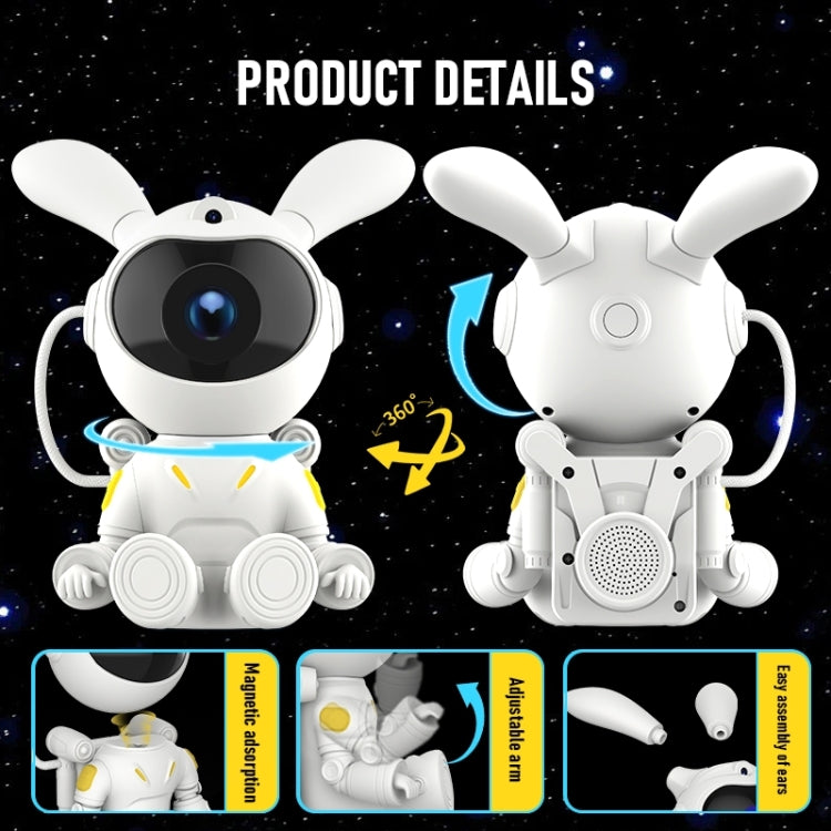 Chargez l&#39;image dans la visionneuse de la galerie, [G002] Space Rabbit Starry Sky Projection Lamp Bluetooth Speaker 2 in 1 Laser Light(White)
