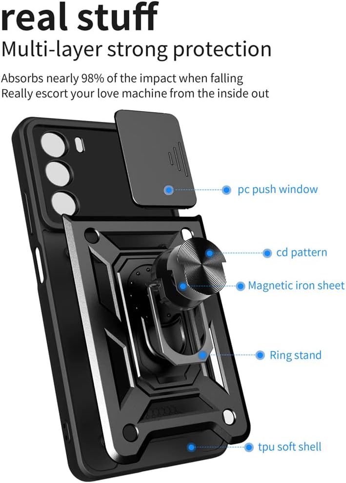 Cargue la imagen en el visor de la galería, [Built-in 360-degree rotatable ring bracket][Camera Cover] Motorola Moto Edge 50 Neo - Shield Shockproof Rugged Heavy Duty Case
