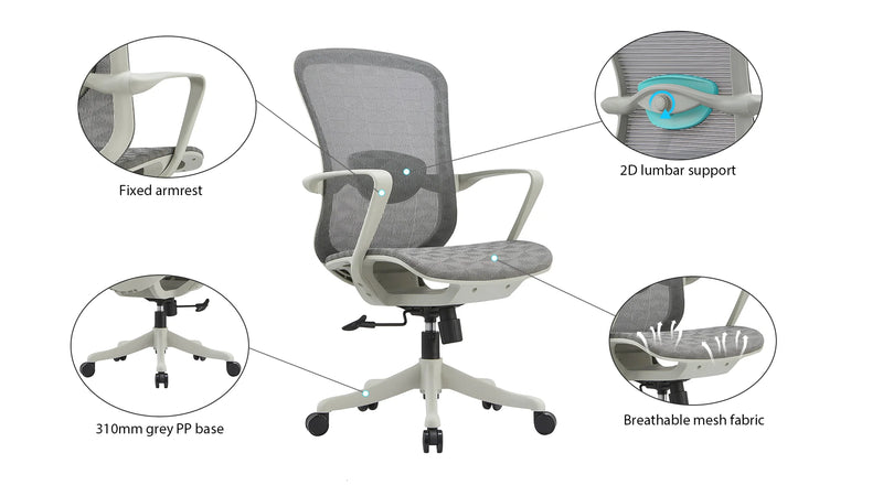 Chargez l&#39;image dans la visionneuse de la galerie, [B2308] Deluxe Ergonomic Adjustable Breathable Mesh Comfortable Office Chair - Polar Tech Australia
