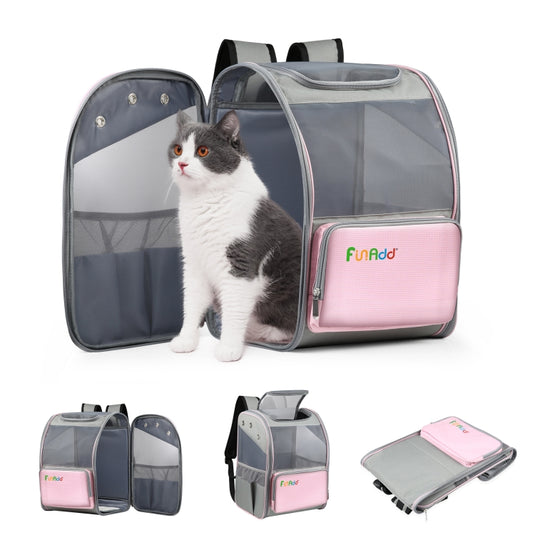 FUNADD Fold Breathable Pet Backpack Outdoor Shoulders Cat Bag, Pet Backpack