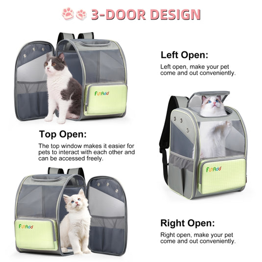 FUNADD Fold Breathable Pet Backpack Outdoor Shoulders Cat Bag, Pet Backpack