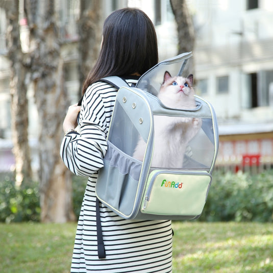 FUNADD Fold Breathable Pet Backpack Outdoor Shoulders Cat Bag, Pet Backpack