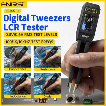 Chargez l&#39;image dans la visionneuse de la galerie, [LCR-ST1] FNIRSI Intelligent Bridge Tweezers Smart Tweezer LCR SMD ESR Tester Resistance Capacitance Inductance Continuity Diode Test Auto Multimeter Tools
