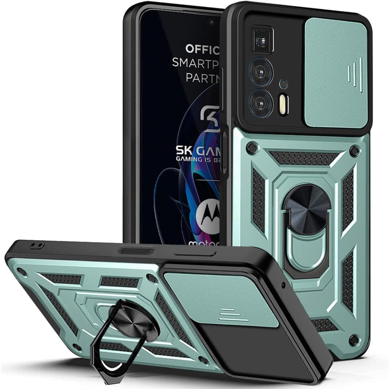 Chargez l&#39;image dans la visionneuse de la galerie, [Magnetic Ring Kickstand][Camera Cover] Motorola Moto Edge 20 Pro - Shield Shockproof Rugged Heavy Duty Case
