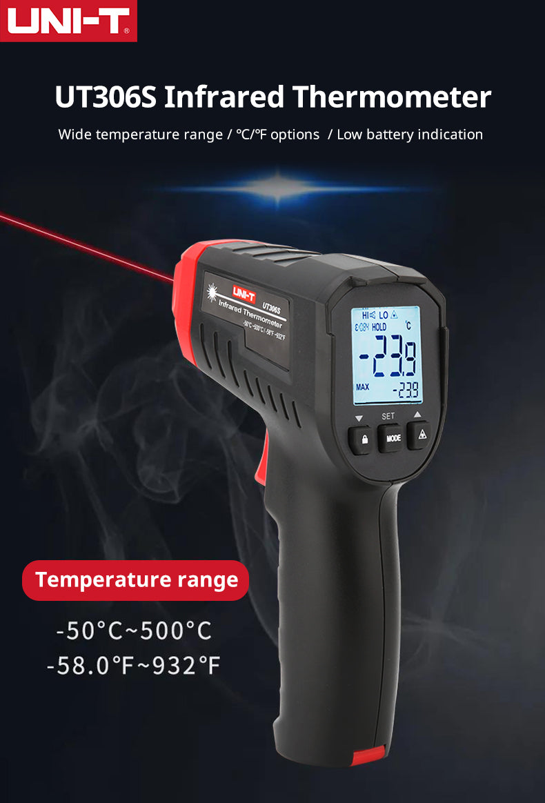 Load image into Gallery viewer, [UT306S] UNI-T Digital Infrared Thermometer Non-contact Laser Thermometer Gun Temperature Tester -50-500
