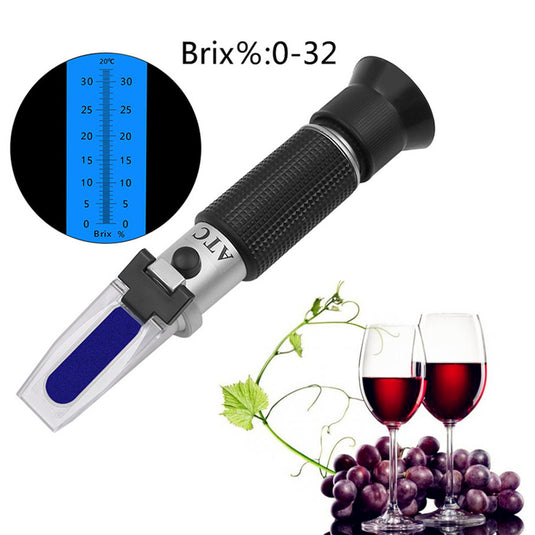 [ATC] Fruit Brix Refractometer Auto Refractometer Sugar Concentration ATC Sweetness Tester Fruit Sugar Meter for Homebrew Honey Vegetables Range Brix 0-32%