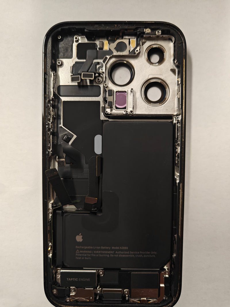 Cargue la imagen en el visor de la galería, [Used][With Built-in Parts] Apple iPhone 14 Pro - Back Glass &amp; Middle Housing Frame Assembly - Polar Tech Australia
