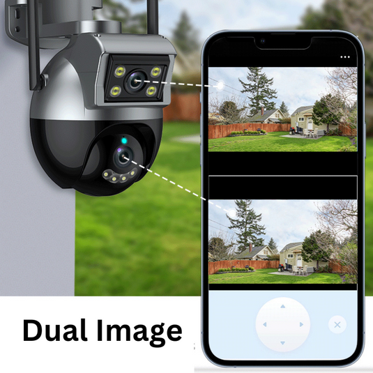 [Dual Lens]][TUYA Smart Home] 2MP Dual Camera Lens Wireless Wire-Free IP66 Outdoor PTZ Camera - Polar Tech Australia