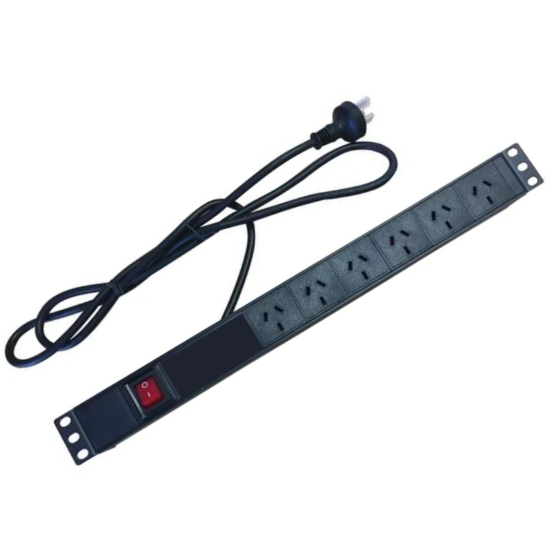 Load image into Gallery viewer, [AU Version] 6 Outlets Horizontal Rack Mount PDU Power Stripe With On OFF Switch - Polar Tech Australia
