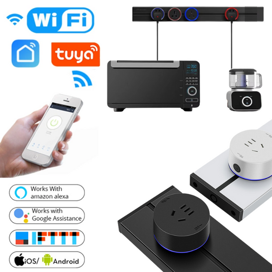 [TUYA Smart Home] Magnetic Track Rail Power Stripes Wall Socket Outlet Plug System APP Control - Polar Tech Australia