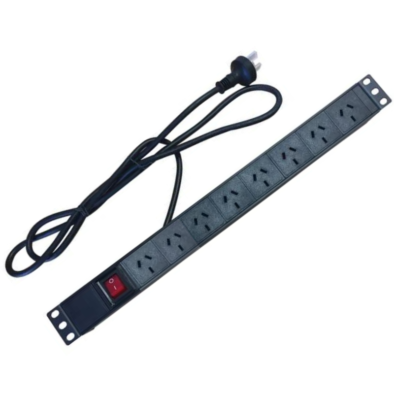 Load image into Gallery viewer, [AU Version] 8 Outlets Horizontal Rack Mount PDU Power Stripe With On OFF Switch - Polar Tech Australia
