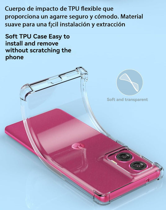 Motorola Edge 50 Fusion  - AirPillow Cushion Transparent Soft Clear TPU Four Corners Protective Case