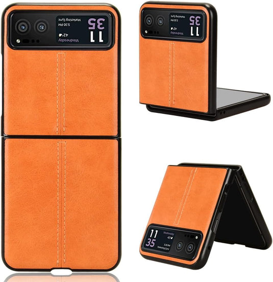 [Built-in Kickstand] Motorola Moto Razr 40/Razr 2023 - PU Leather Shockproof Heavy Duty Case