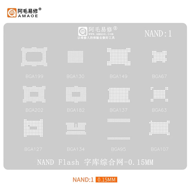 Chargez l&#39;image dans la visionneuse de la galerie, [Amaoe] [Stencil] BGA Reballing Solder Paste Stencil For EMMC/UFS Soldering Mesh - Polar Tech Australia
