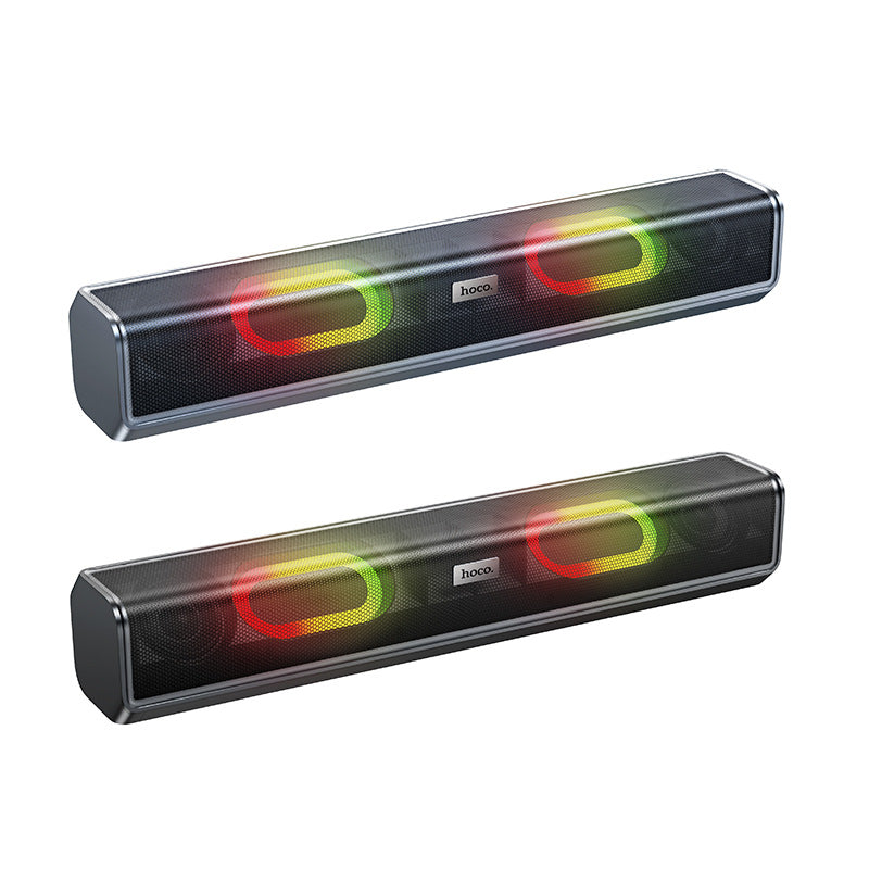 Chargez l&#39;image dans la visionneuse de la galerie, [BS49] HOCO Wireless RGB Light Bluetooth Desktop Office Gaming Speakers With Colorful Light Effect Sound Bar - Polar Tech Australia
