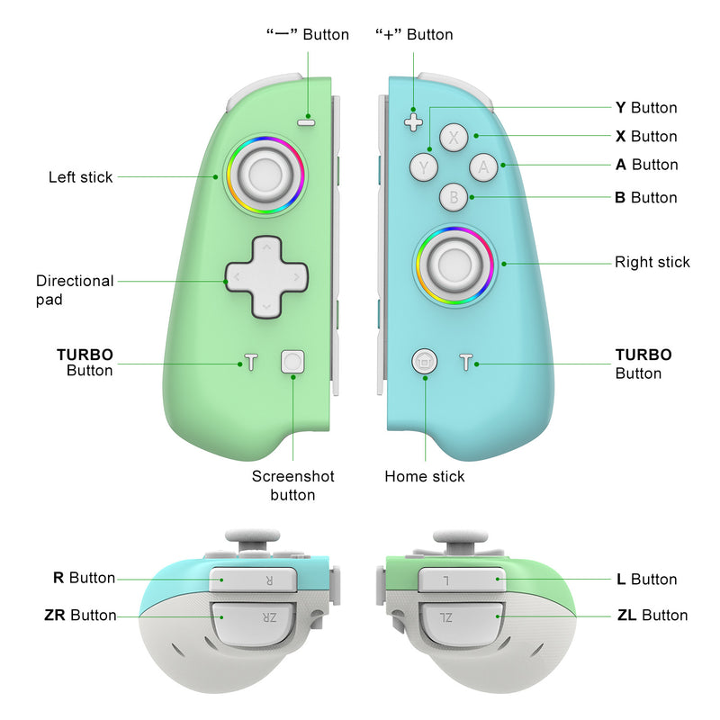 Cargue la imagen en el visor de la galería, Nintendo Switch Joy-Con Controllers Pair with RGB Lighting
