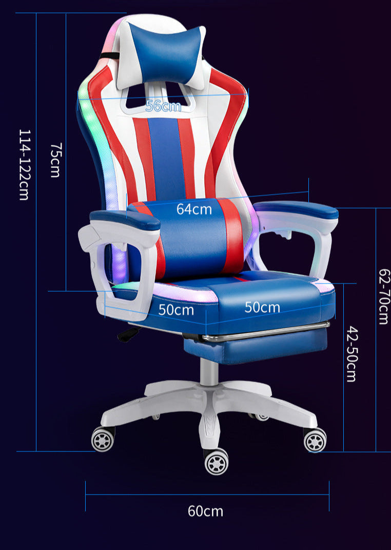 Load image into Gallery viewer, [Built-in RGB Light &amp; Bluetooth Speaker] American Style PU Leather Gaming Racing Chair OFFICE Computer Chair
