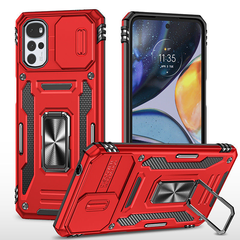 Load image into Gallery viewer, [Magnetic Rotable Kickstand][Slide Camera Cover] Motorola Moto G22 - Shield Shockproof Rugged Heavy Duty Case
