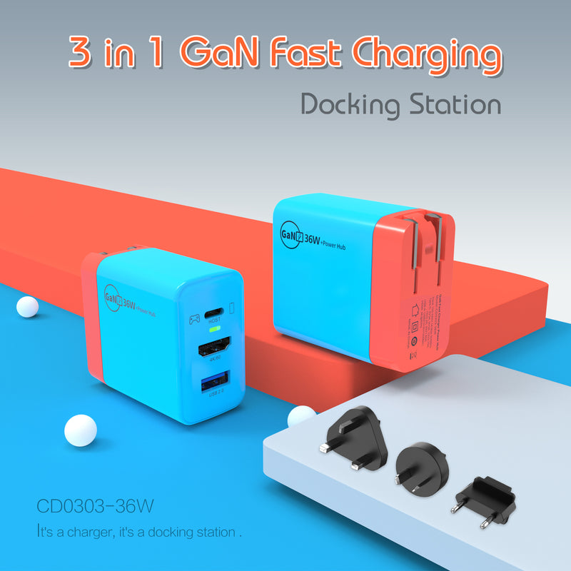 Cargue la imagen en el visor de la galería, Switch Dock GaN Fast Charging HDMI Hub Portable Dock
