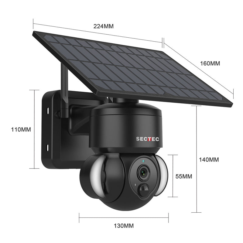 Cargue la imagen en el visor de la galería, [ST-518-3M-TY]][TUYA Smart Home][1080P FHD][WIFI Version] 3MP Solar Panel Battery Powered Wireless Wire-Free IP66 Outdoor PTZ Camera With Flood Light - Polar Tech Australia
