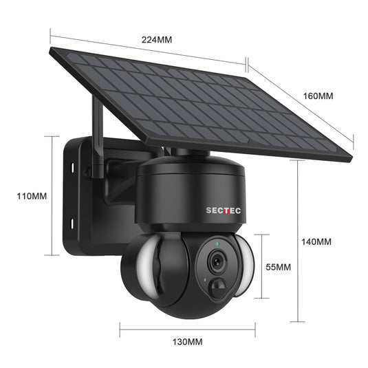 [ST-518-3M-TY]][TUYA Smart Home][1080P FHD][WIFI Version] 3MP Solar Panel Battery Powered Wireless Wire-Free IP66 Outdoor PTZ Camera With Flood Light - Polar Tech Australia