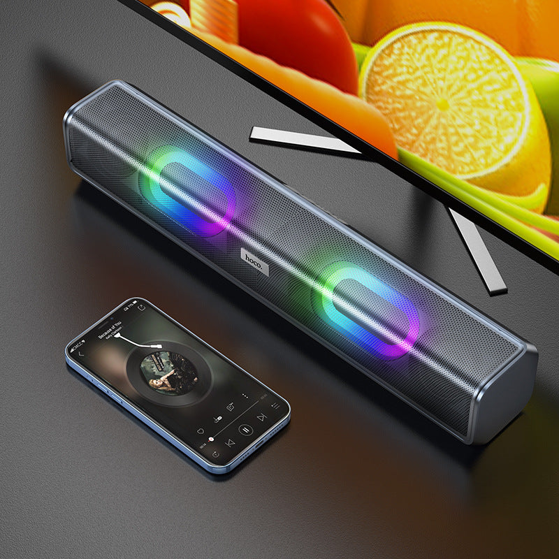 Chargez l&#39;image dans la visionneuse de la galerie, [BS49] HOCO Wireless RGB Light Bluetooth Desktop Office Gaming Speakers With Colorful Light Effect Sound Bar - Polar Tech Australia
