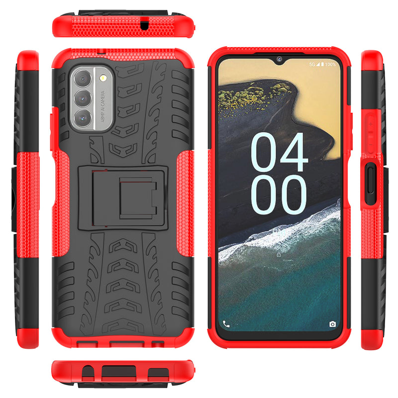 Load image into Gallery viewer, Nokia G300 - Shield With Kickstand Hard PC Back Cover Soft TPU Dual Layer Protection Case
